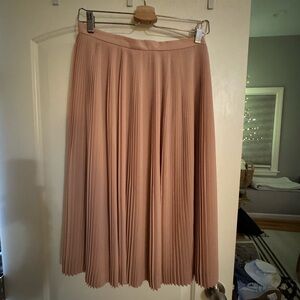 J. Crew Pleated A-Line Skirt in Soft Pink